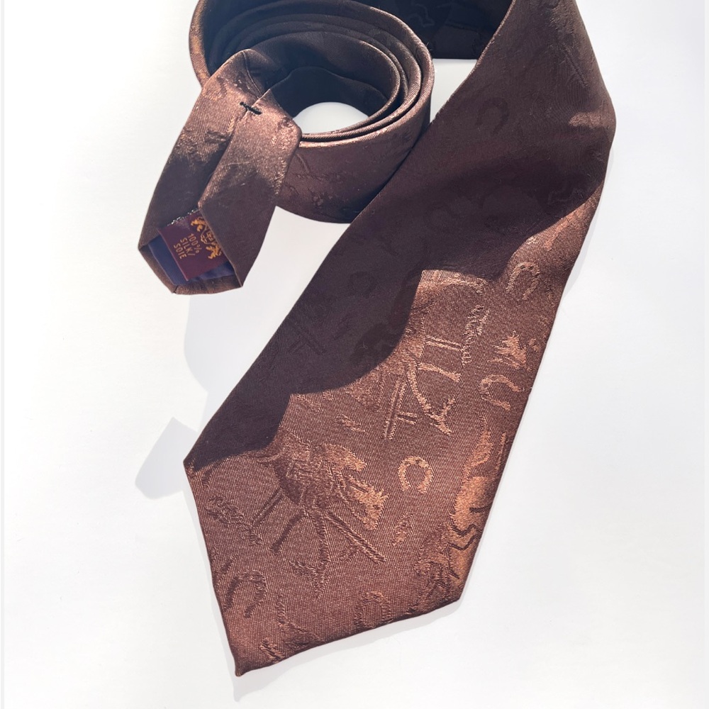 Polo Ralph Lauren Silk Jacquard Graphic
Horse Equestrian Neck Tie-Vintage
